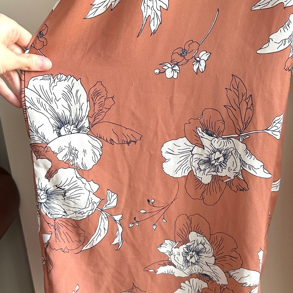 Sienna Sky Floral Cutout Wide Leg Jumpsuit, Peach/White, Summer/Spring, Small - Picture 6 of 16